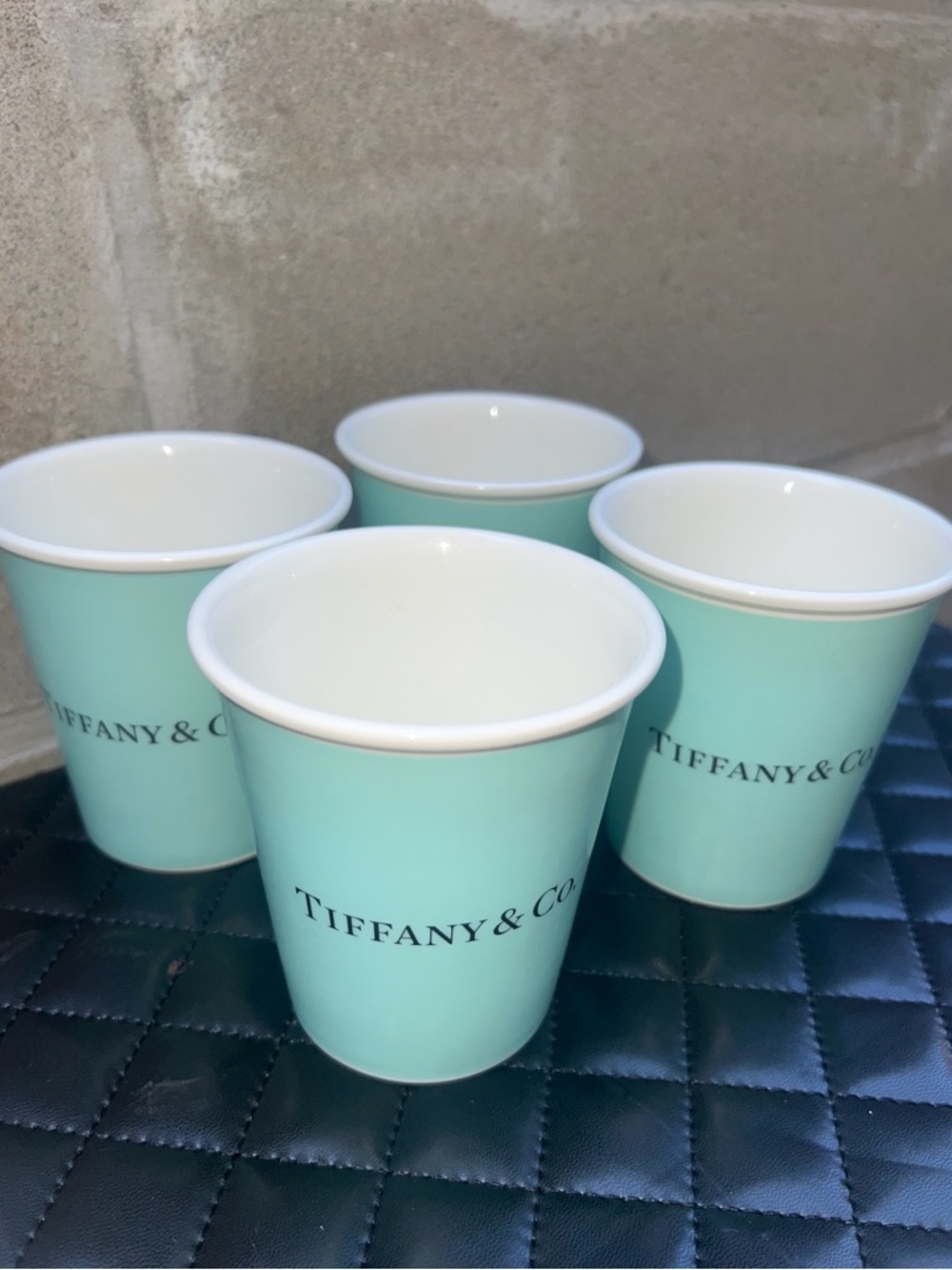 AuthenticTiffany & Co. Signature Tiffany Blue Paper Porcelain China Cups
